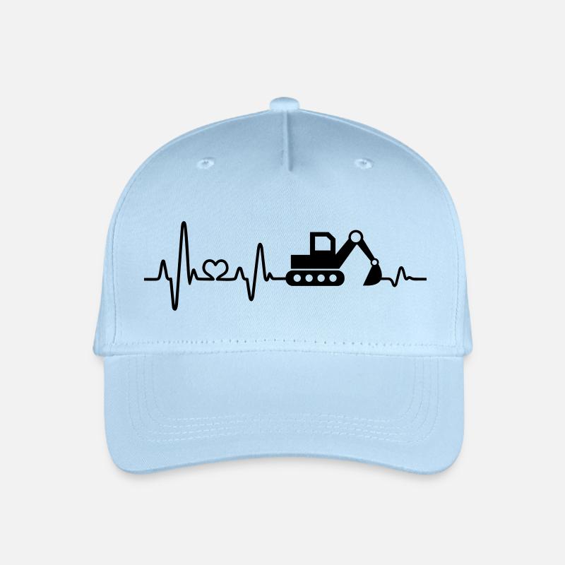 Bagger Baustelle Bauarbeiter Baggerfahrer Geschenk - Kinder Bio Basecap - Hellblau