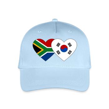 Afrique du Sud Drapeau de la Corée du Sud Coeur - Casquette de baseball bio Enfant - bleu clair - Devant