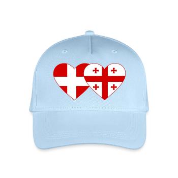 Danemark Géorgie drapeau coeur utilisé - Casquette de baseball bio Enfant - bleu clair - Devant