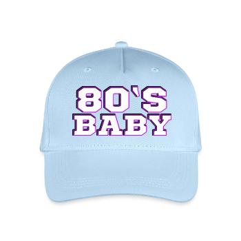 80s - Organic Kids’ Baseball Cap - light blue - Front