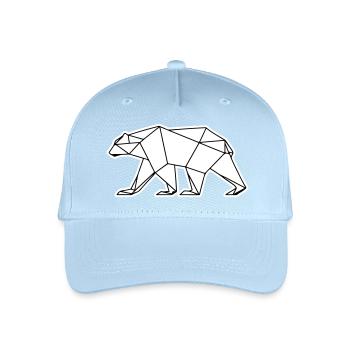 Polar Bär Polygon Eisbär Symbol - Kinder Bio Basecap - Hellblau - Vorne