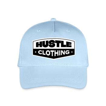 Hustle Clothing Bold Logo Streetwear - Kinder Bio Basecap - Hellblau - Vorne