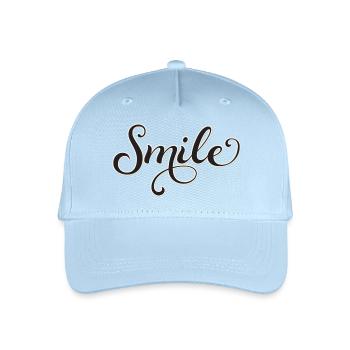 Écriture souriante Écriture Sourire - Casquette de baseball bio Enfant - bleu clair - Devant