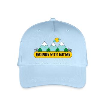 Recharge your batteries with nature - Organic Kids’ Baseball Cap - light blue - Front