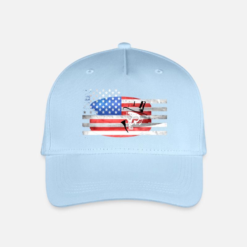 USA Totenkopf - Kinder Bio Basecap - Hellblau