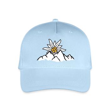 Sonne Bergblume Edelweiss - Kinder Bio Basecap - Hellblau - Vorne