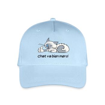 Cat is fine - Organic Kids’ Baseball Cap - light blue - Front