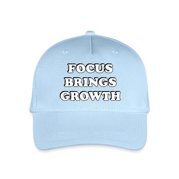 Focus Brings Growth - Organic Kids’ Baseball Cap - light blue - Front