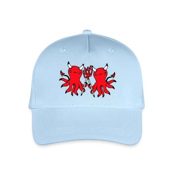 2 Octopus Devil Hell Team Friends Satan Evil Cute - Organic Kids’ Baseball Cap - light blue - Front