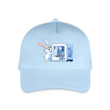 Funny Rabbit Nerd Programmer 3D Printer - Organic Kids’ Baseball Cap - light blue - Front