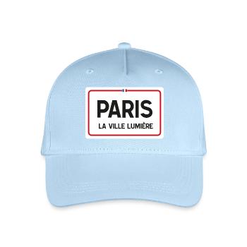 Pariser Ortsschild - Kinder Bio Basecap - Hellblau - Vorne