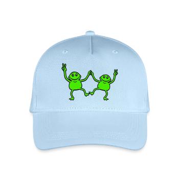 2 Frösche tanzen Peace Zeichen Victory Hand Team - Kinder Bio Basecap - Hellblau - Vorne