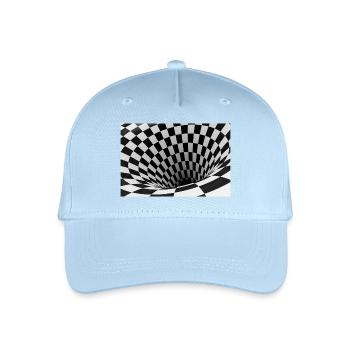 Black and white checkerboard vortex - Organic Kids’ Baseball Cap - light blue - Front