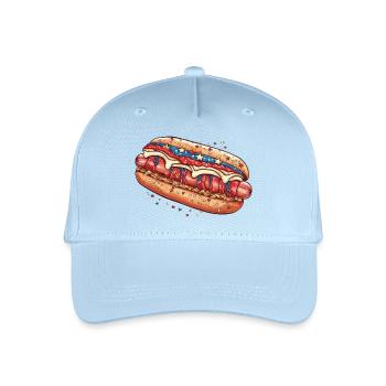 Kreativer dreifarbiger Hotdog - Kinder Bio Basecap - Hellblau - Vorne