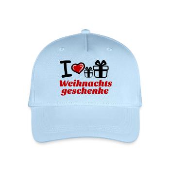 I Love Weihnachtsgeschenke  - Kinder Bio Basecap - Hellblau - Vorne
