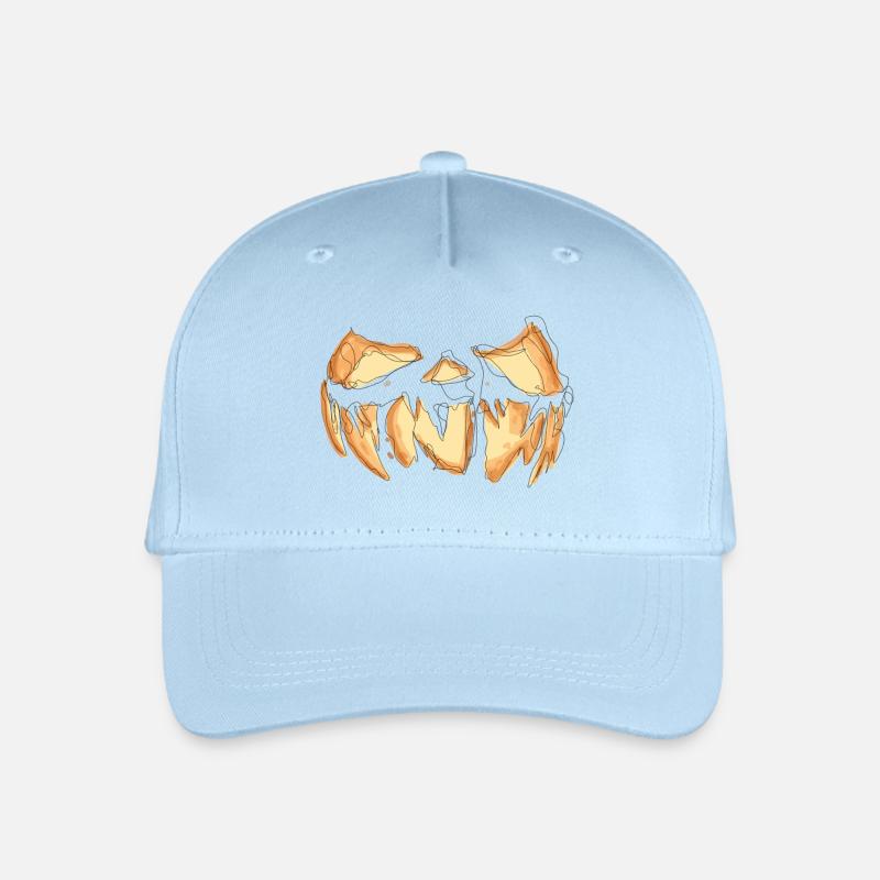 Pumpkin Face Halloween Scribble - Organic Kids’ Baseball Cap - light blue
