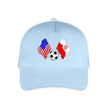 Football Poland vs USA - Organic Kids’ Baseball Cap - light blue - Front