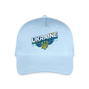 Ukrainische Rennstrecke Dreizack T-Shirt - Kinder Bio Basecap - Hellblau - Vorne