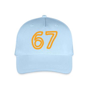 Nummer 67 in orange - Kinder Bio Basecap - Hellblau - Vorne