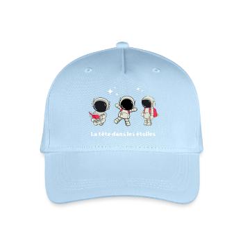 La tête dans les étoiles - Casquette de baseball bio Enfant - bleu clair - Devant