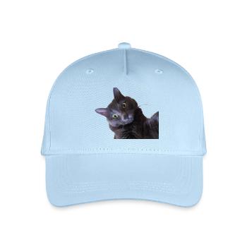 close up of beautiful cat face 1 - Casquette de baseball bio Enfant - bleu clair - Devant