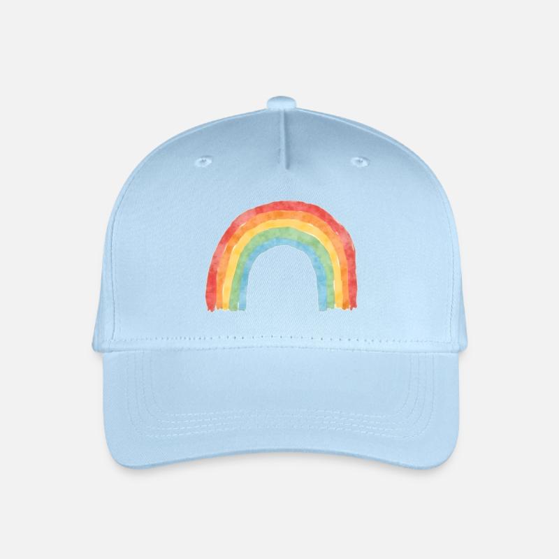 Rainbow - Organic Kids’ Baseball Cap - light blue