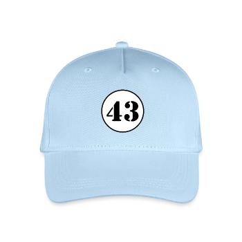 NUMMER 43 Dreiundvierzig Geburtstag Geschenk - Kinder Bio Basecap - Hellblau - Vorne