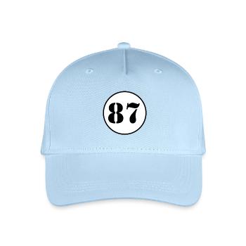 NUMMER 87 Siebenundachtzig Geburtstag Geschenk - Kinder Bio Basecap - Hellblau - Vorne