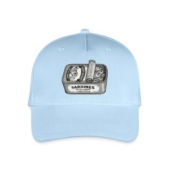 Sardines With Lemon Vintage Tin Label - Organic Kids’ Baseball Cap - light blue - Front