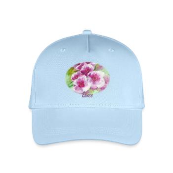 Grace - Vibrant Spring Blossom Ellipse - Organic Kids’ Baseball Cap - light blue - Front
