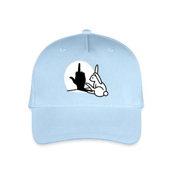 Kaninchen Schatten Hand FUCK OFF Mittelfinger Hase - Kinder Bio Basecap - Hellblau - Vorne