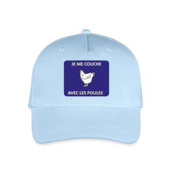 I go to bed with the chickens - Organic Kids’ Baseball Cap - light blue - Front