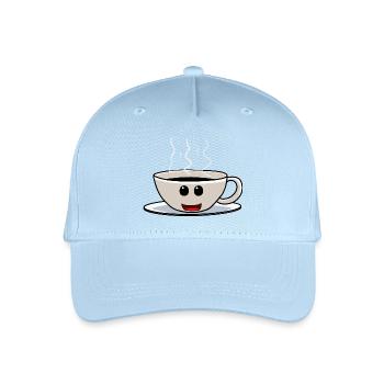Guten Morgen Kaffee Koffein Kaffeetasse freundlich - Kinder Bio Basecap - Hellblau - Vorne