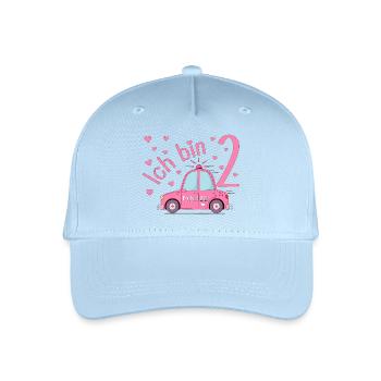 Polizeiauto Ich bin 2 Geburtstag Rosa - Kinder Bio Basecap - Hellblau - Vorne