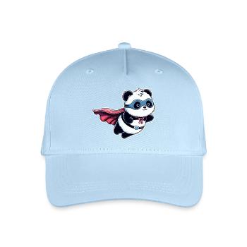 Panda Bär Helden Bärchen Superhelden Teddy - Kinder Bio Basecap - Hellblau - Vorne