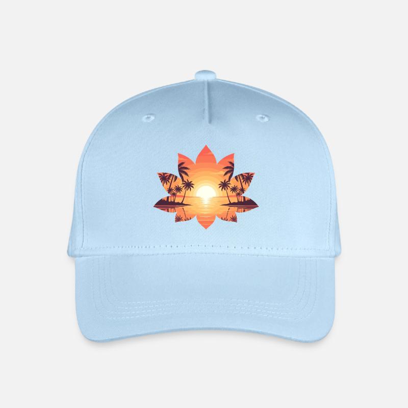 L’Île du Coucher du Soleil dans Lotus Frame - Casquette de baseball bio Enfant - bleu clair