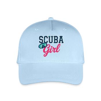 Scuba Girl Diving Design - Organic Kids’ Baseball Cap - light blue - Front