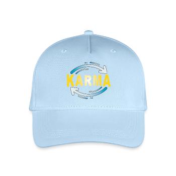 Karma - Design minimaliste et statement - Casquette de baseball bio Enfant - bleu clair - Devant