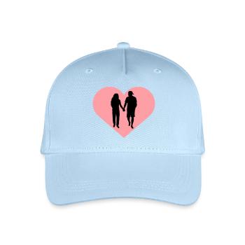 Couple Silhouette Love Romance Valentine's Day Boyfriend - Organic Kids’ Baseball Cap - light blue - Front