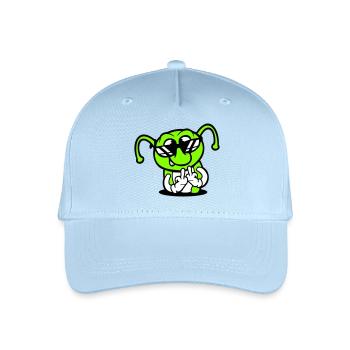 Caterpillar Middle Finger Insult Hole Sunglasses - Organic Kids’ Baseball Cap - light blue - Front
