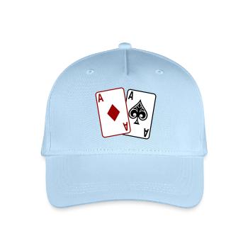 Cartes de poker – Texas Hold’em Casino Design - Casquette de baseball bio Enfant - bleu clair - Devant