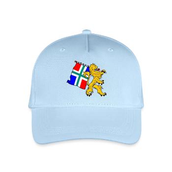 Löwe mit Flagge Groningen - Kinder Bio Basecap - Hellblau - Vorne