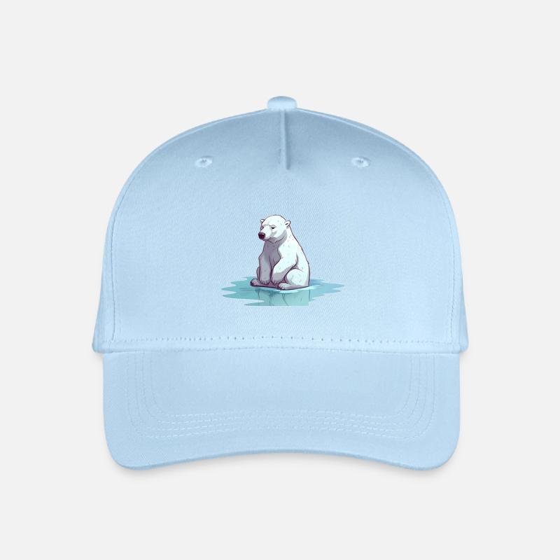Polar bear without ice Climate change - Organic Kids’ Baseball Cap - light blue