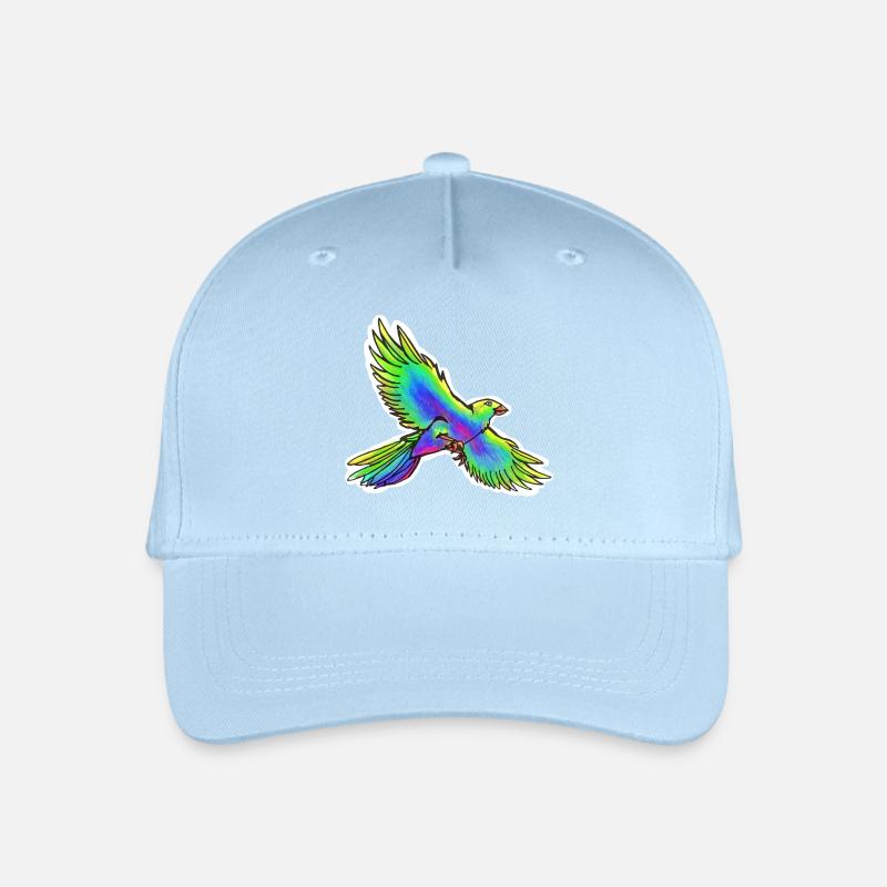 Paradies-Vogel (Gelb-Grün-Blau) - Kinder Bio Basecap - Hellblau