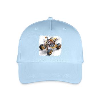 Quad-Bike CAD-Blaupause Design - Kinder Bio Basecap - Hellblau - Vorne