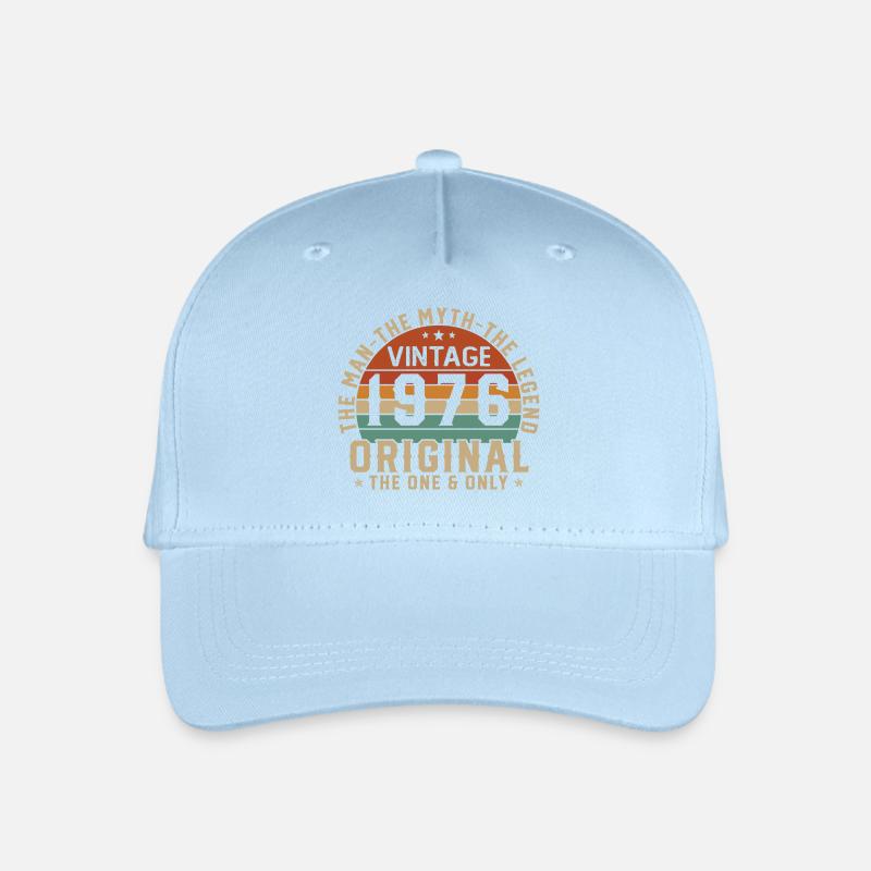 1976 Vintage Retro Geburtstagsgeschenk - Kinder Bio Basecap - Hellblau