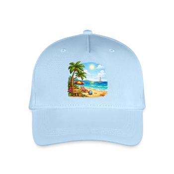 Willkommen am Tropenstrand - Kinder Bio Basecap - Hellblau - Vorne