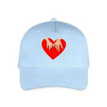 Holding hands heart - Organic Kids’ Baseball Cap - light blue - Front