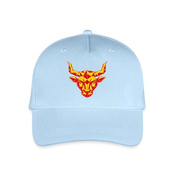 Tête de taureau géométrique feu rouge, signe du zodiaque - Casquette de baseball bio Enfant - bleu clair - Devant