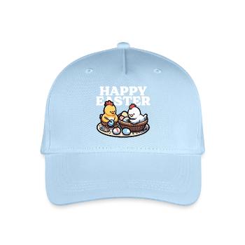 Frohe Ostern – Süße Küken bemalen Ostereier - Kinder Bio Basecap - Hellblau - Vorne